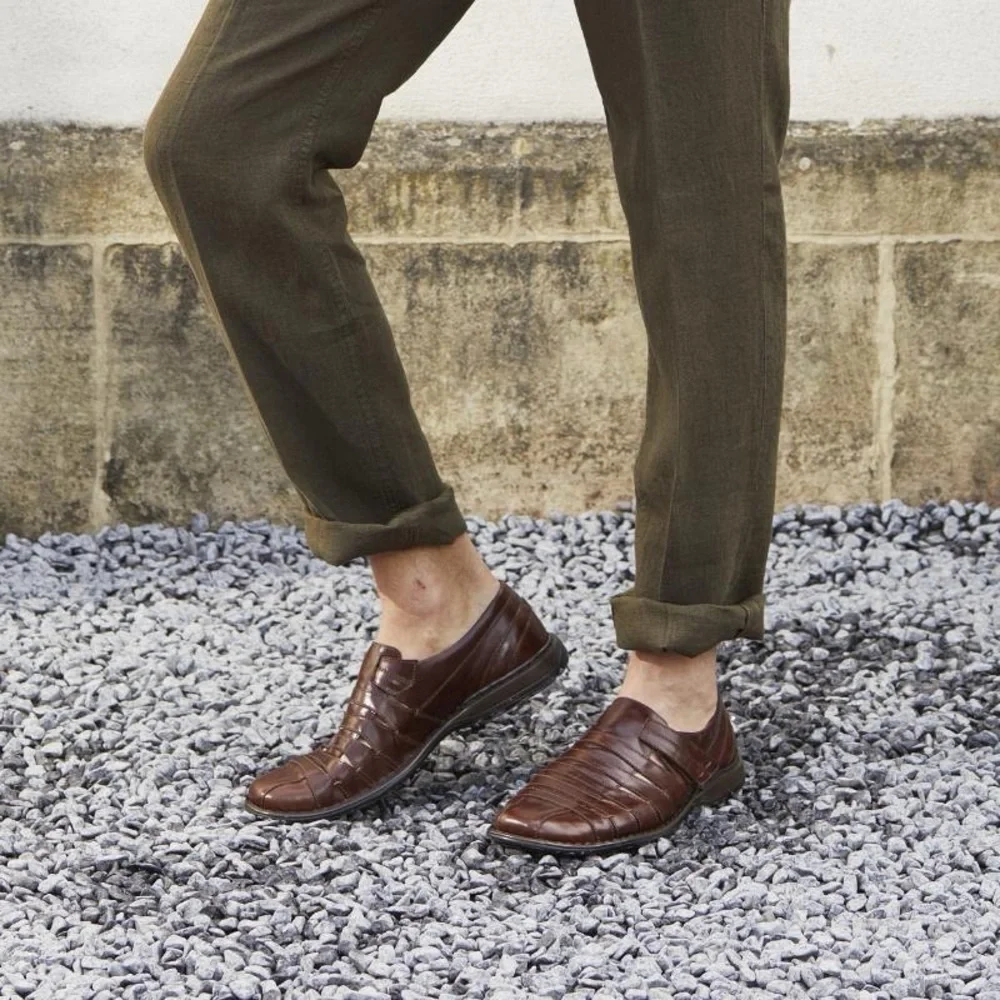 Josef Seibel Brown Leather Loafers Slip-Ons